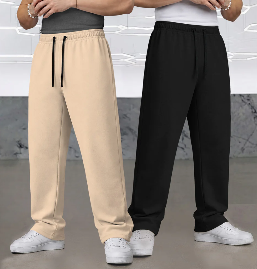 Bottoms Men Solid Loose Fit TRACKPANT Grey